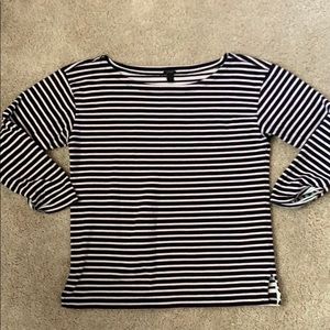 J. CREW Mid-length Sleeve Striped Top